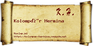 Kolompár Hermina névjegykártya